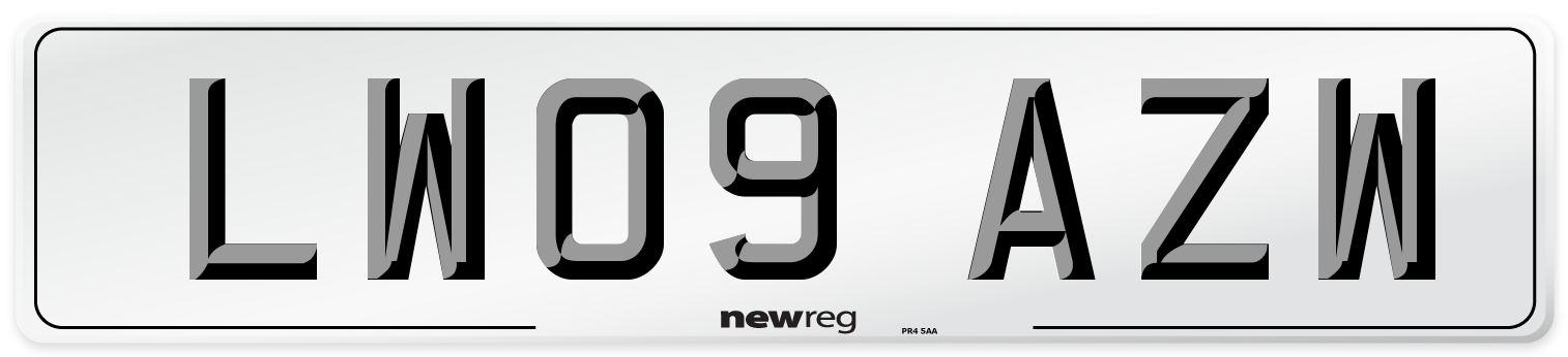 LW09 AZW Number Plate from New Reg